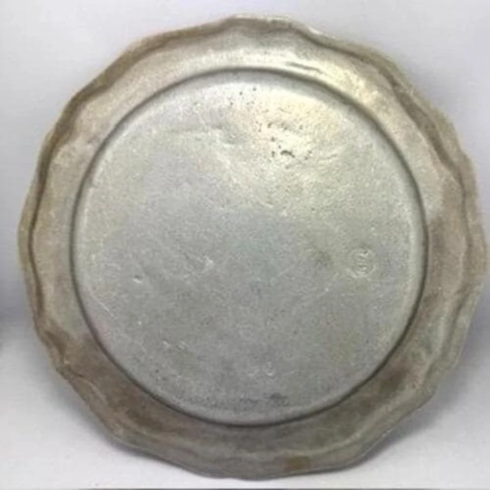 Vintage Pewter Charger Plate Diamond Phillips Old Place Rest Grosse Pointe RWP *